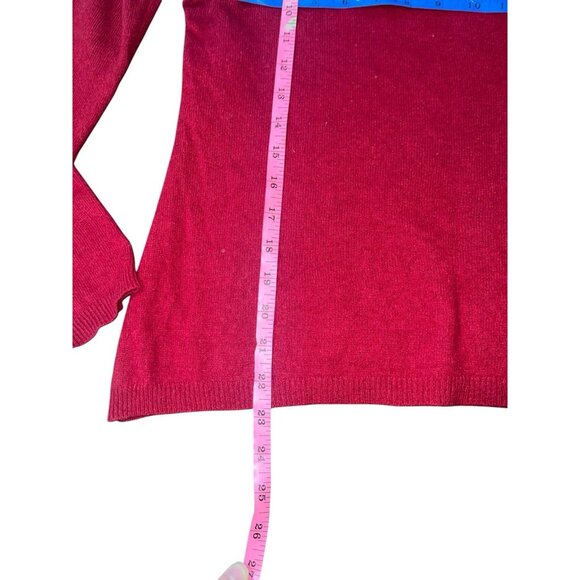 QI CASHMERE Women's Size Medium Red 100% Cashmere Sweater READ FLAWED - Picture 8 of 16